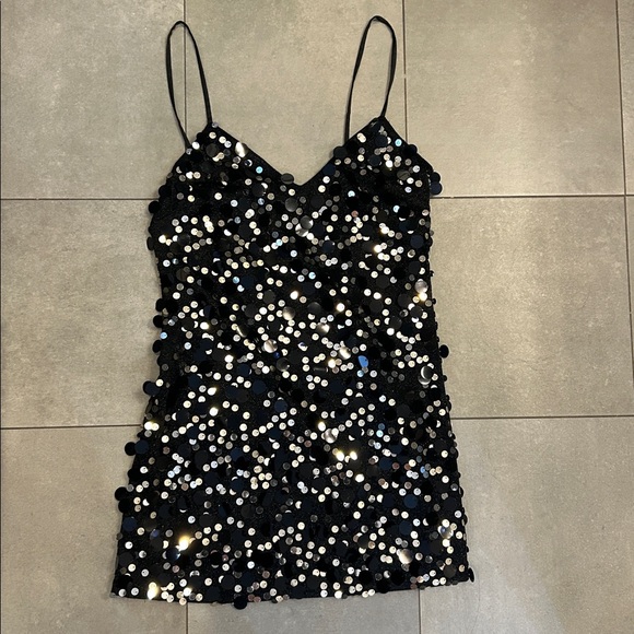 Ramy Brooke Black Tanya Sequined Mini Dress - Picture 3 of 12